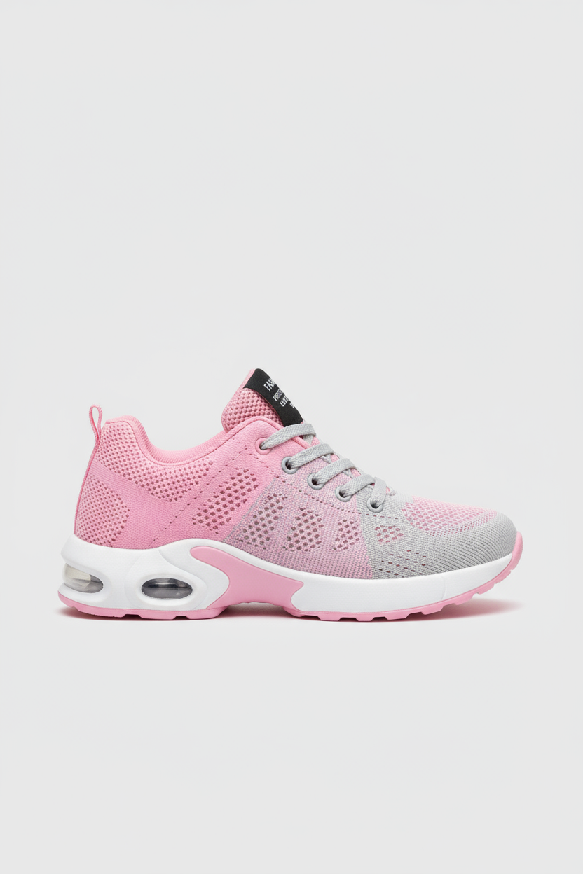 Dames Sneakers | Orthopedisch & Stevige Zool - Lichtroze/Grijs