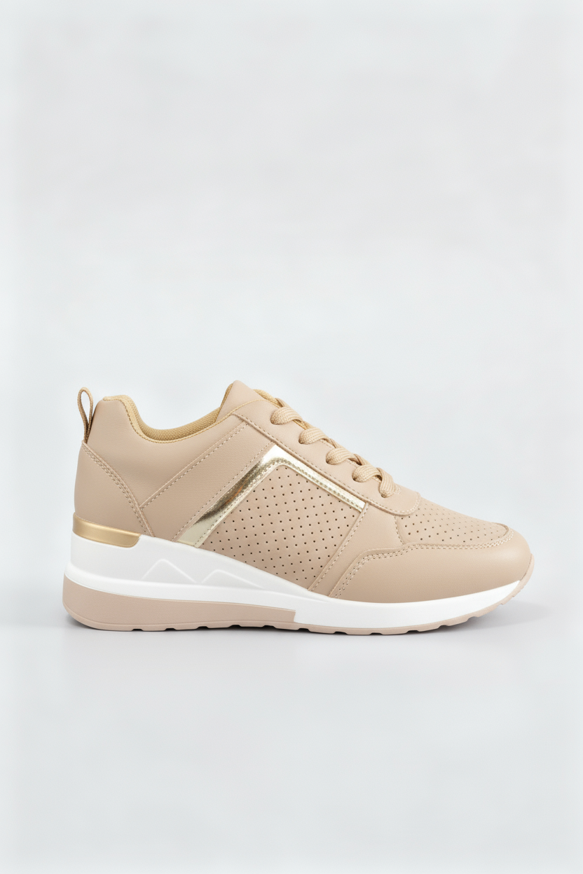 Dames Sneakers | Orthopedisch Verhoogde Zool - Beige