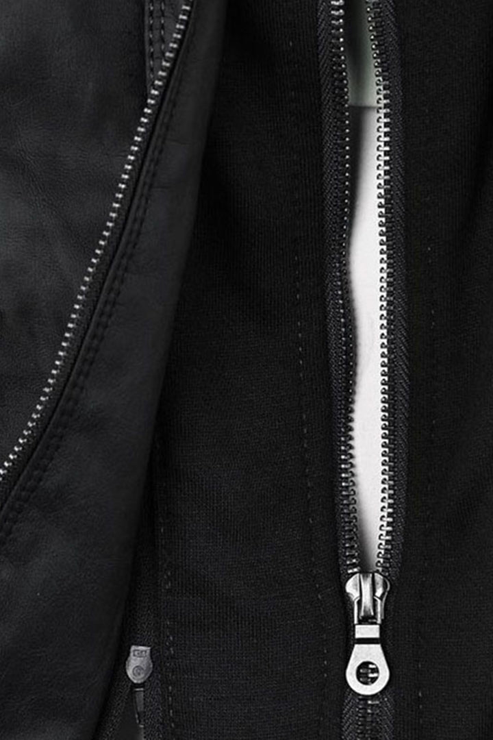 Jas Dames | Leerlook met Afneembare Capuchon - Zwart 3.0