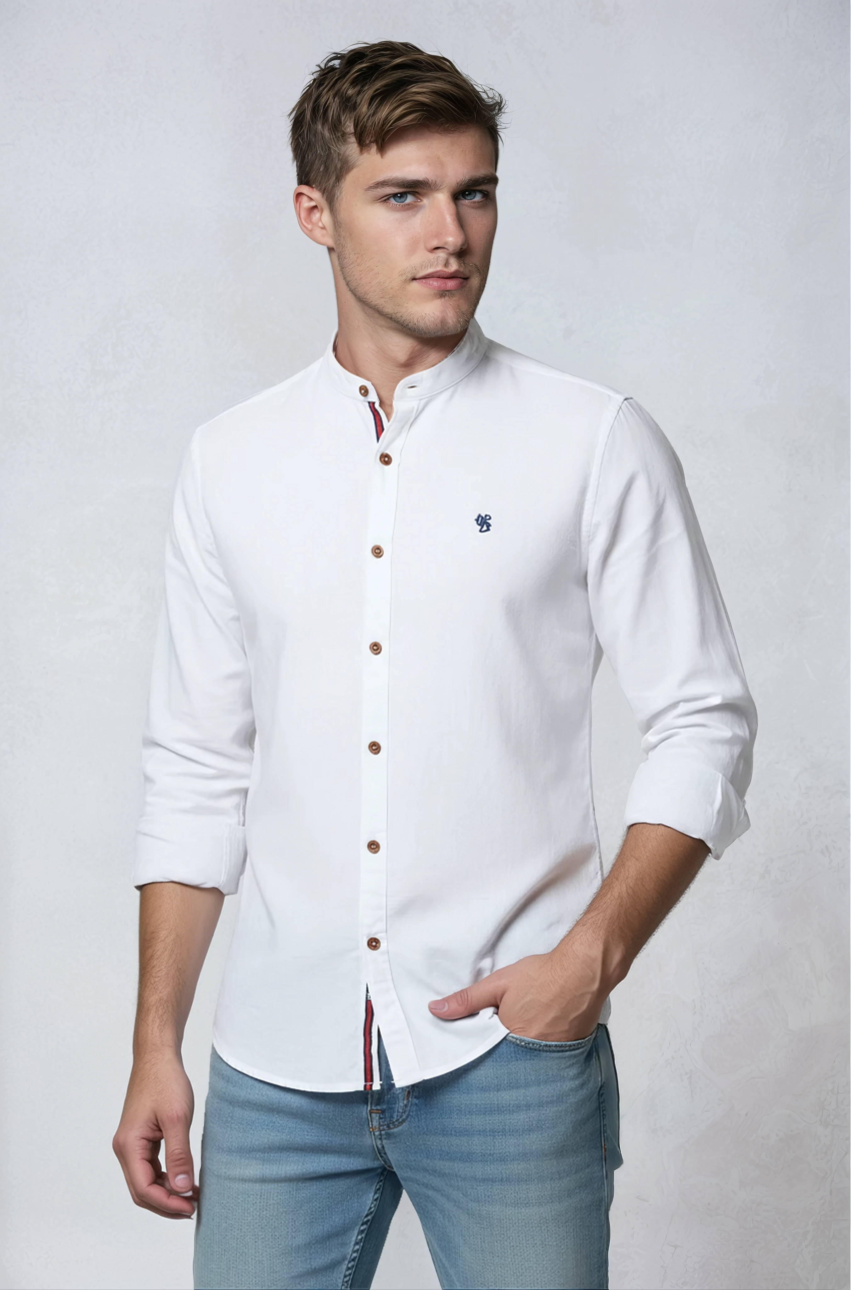 Overhemd Heren | Klassiek Model met Lange Mouw - Wit