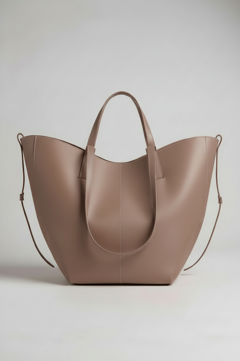 Shopper Dames | Ruime Schoudertas in Leerlook - Taupe 3.0