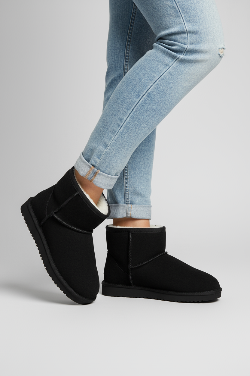 Snowboots Dames | Gevoerde Laarzen Winter - Zwart 2.0