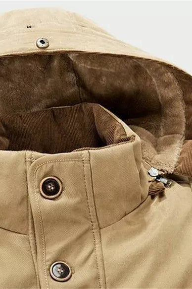 Winterjas Heren | Parka met Afneembare Capuchon - Khaki 5.0