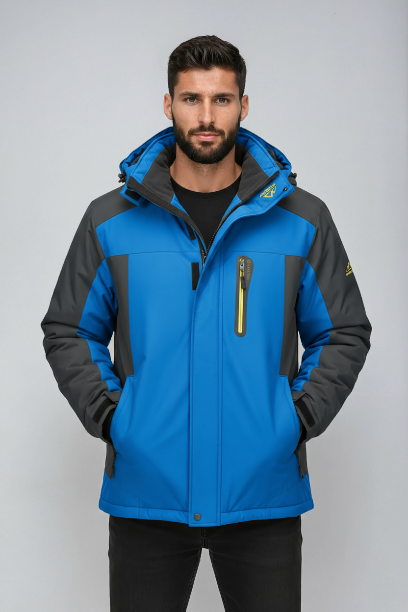 Winterjas Heren | Waterafstotend met Capuchon - Blauw