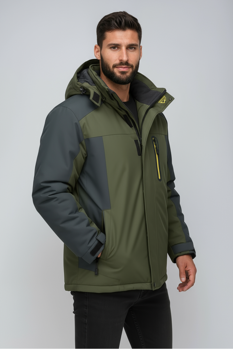 Winterjas Heren | Waterafstotend met Capuchon - Groen 2.0