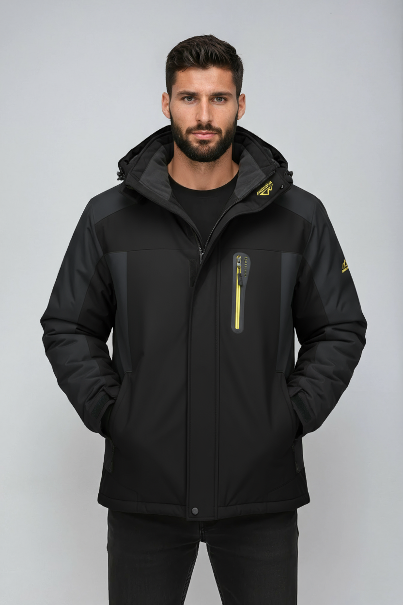 Winterjas Heren | Waterafstotend met Capuchon - Zwart