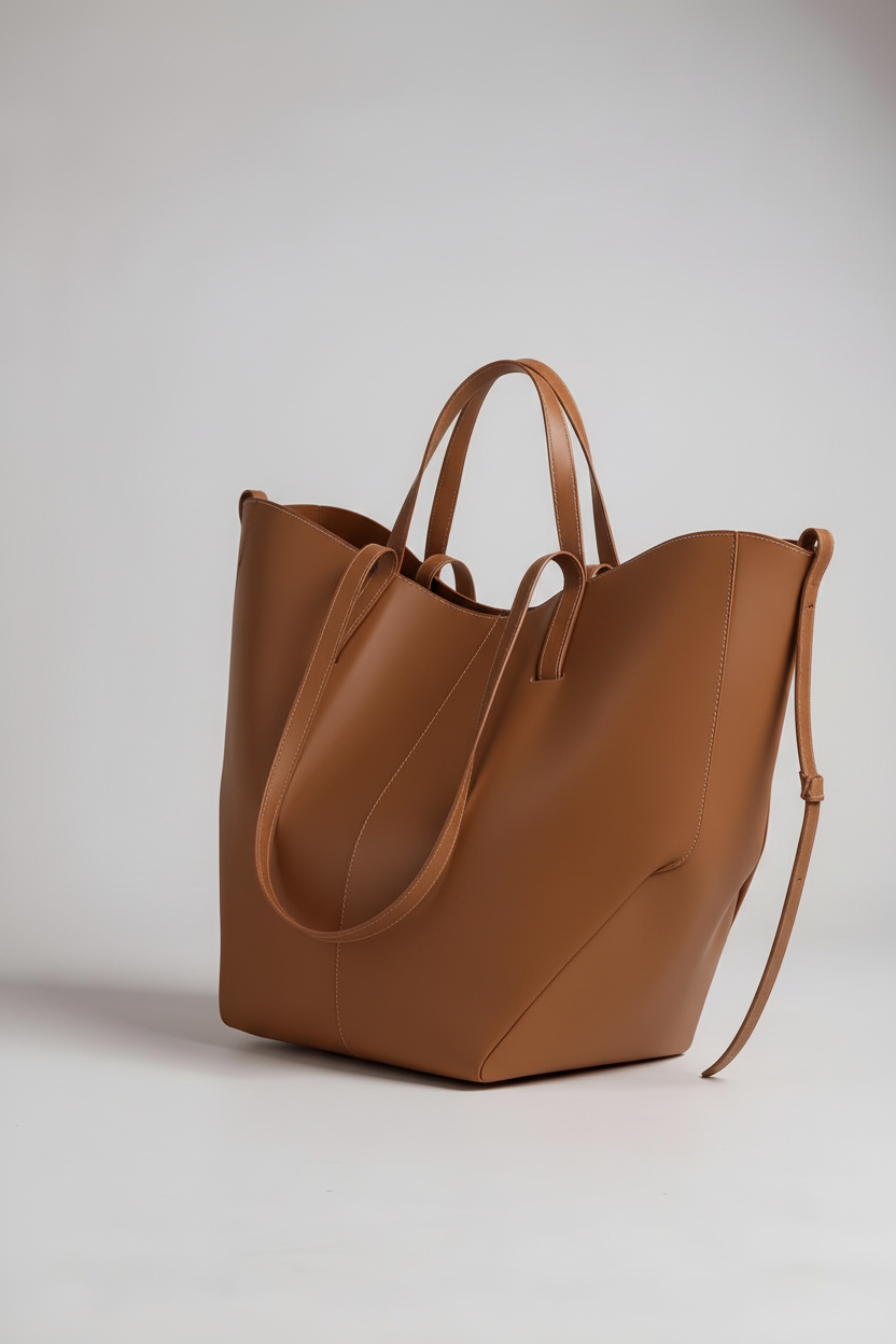 Shopper Dames | Ruime Schoudertas in Leerlook - Bruin 4.0