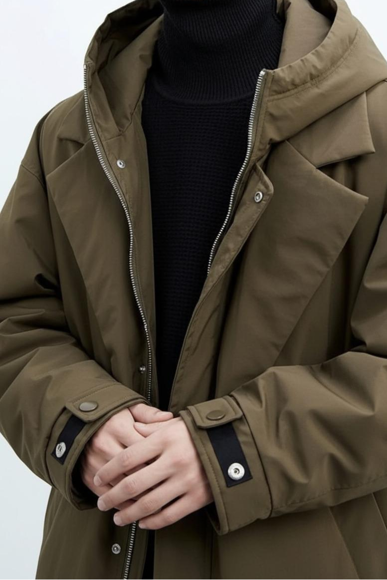 Winterjas Heren | Gewatteerde Parka met Capuchon - Donkergroen 4.0