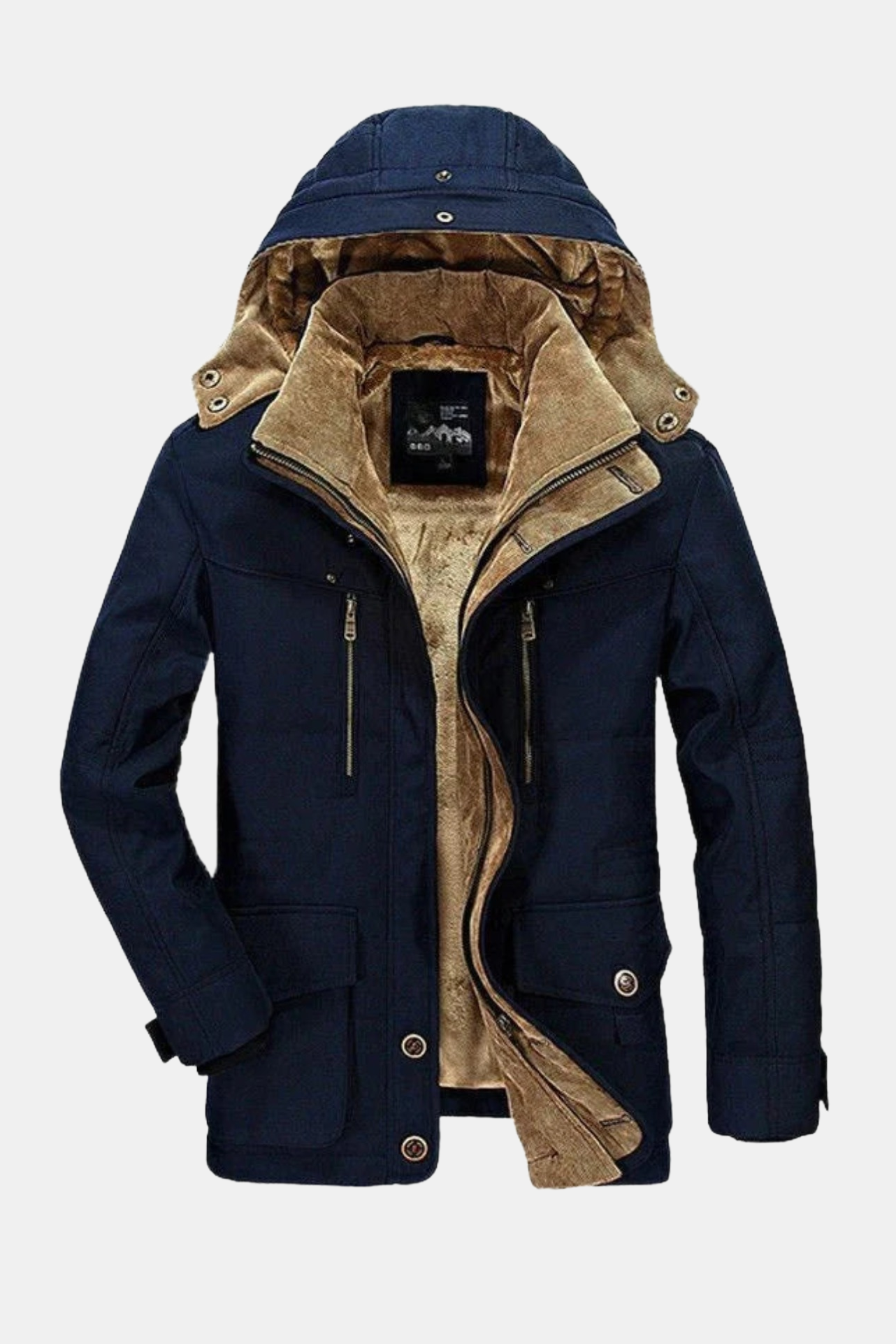 Winterjas Heren | Parka met Afneembare Capuchon - Donkerblauw