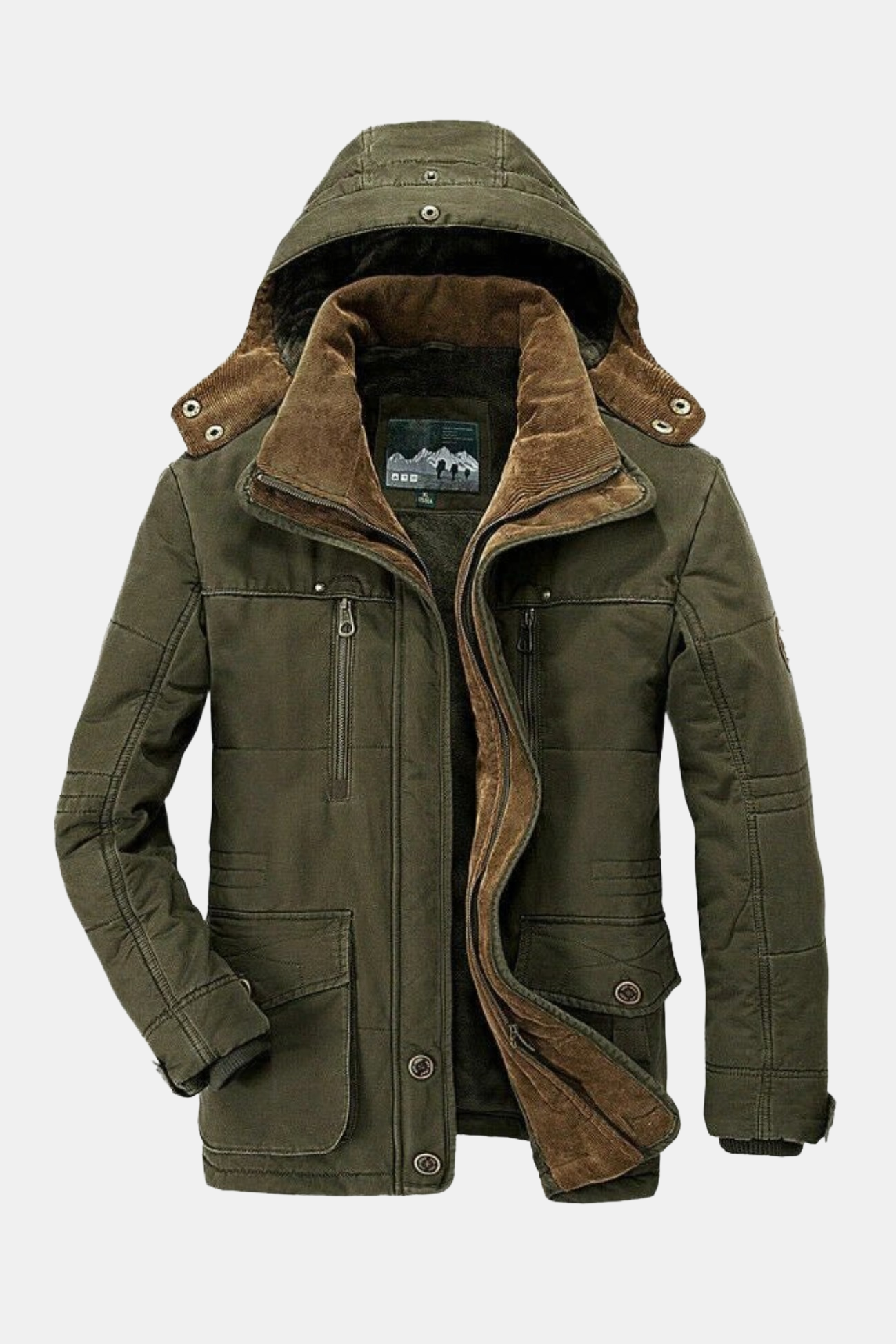 Winterjas Heren | Parka met Afneembare Capuchon - Groen