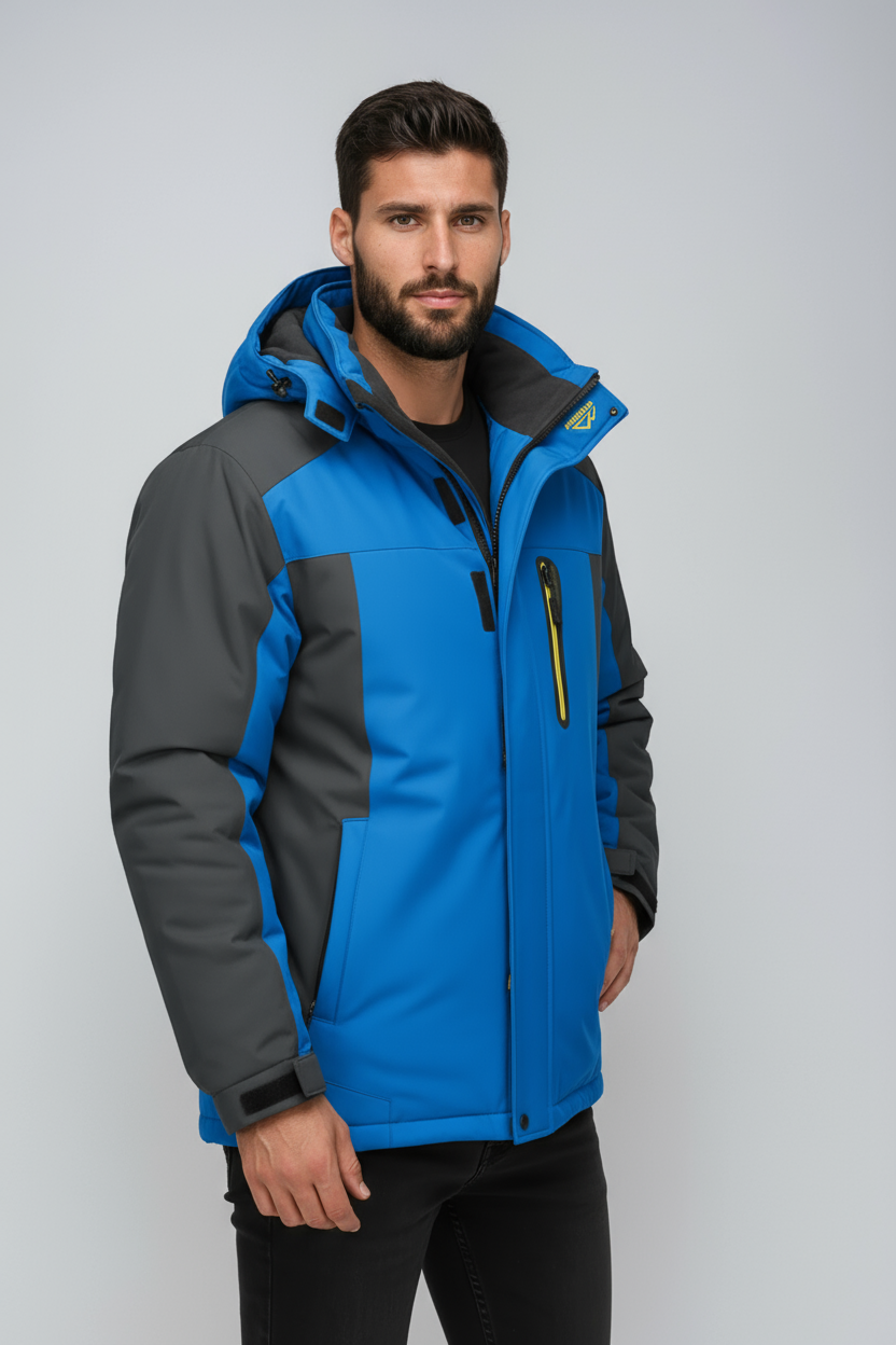 Winterjas Heren | Waterafstotend met Capuchon - Blauw 2.0