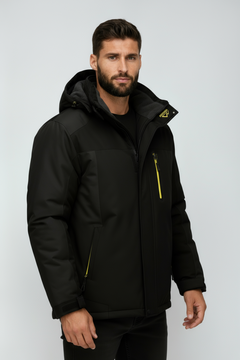 Winterjas Heren | Waterafstotend met Capuchon - Zwart 2.0